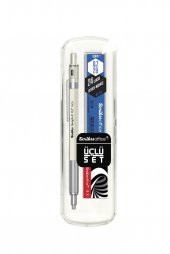 Scrikss Graph-X Metal Versatil Kalem 0.7 Mm Beyaz 3Lü Set - 1
