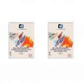 Alex Schoeller Resim Defteri 25X35 Spiralli 165 Gr 15 Yaprak ALX-107 2li - 1