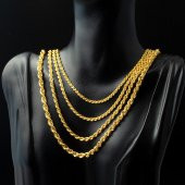 Burgu 14 Ayar Altın Zincir - 65 cm - 3
