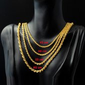 Burgu 14 Ayar Altın Zincir - 65 cm - 6