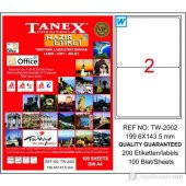 Tanex TW-2002 199,6x143,5 mm Laser Etiket 100 Ad. - 1