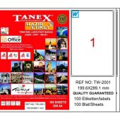 Tanex TW-2001 199,6x289,1 mm Laser Etiket 100 Ad. - 1