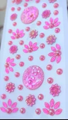 Taş Sticker Pembe Yapışkanlı Saç , Yüz Ve Tırnak Taşı Işıltılı Parlak - 2