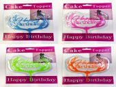 Happy Birthday Dallı Cake Topper 4 Adet - 1