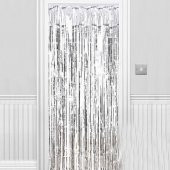 Işıltılı Duvar ve Kapı Perdesi Gümüş 90x200 cm - 1