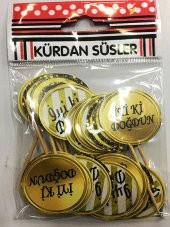 Siyah Gold Renk İyiki Dodğun Parti Kürdan Süsü 20 Adet - 1