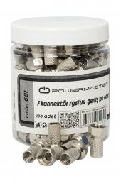F Konnektör Rg6/u4 Geniş 100 lü Paket - 1
