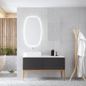 Denko Selanik 130 cm MDF Füme Banyo Dolabı Alt Modül ve Lavabo - 2