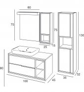 Denko Matia 100 cm MDF Banyo Dolabı Takım ve Boy Dolabı - 2