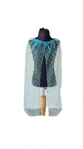 CADILAR BAYRAMI HALLOWEEN AÇIK MAVİ PUANTİYELİ PELERİN 80 CM - 1