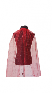 CADILAR BAYRAMI HALLOWEEN KIRMIZI PUANTİYE SİMLİ PELERİN 75 CM - 1