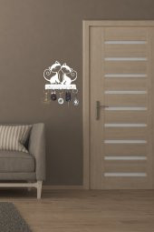 Metal Dekoratif Kedi Desenli Anahtarlık Askısı - 3