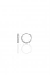 Gümüş rodyumlu 9 mm halka küpe Tragus Piercing Helix Kıkırdak Küpesi - 1