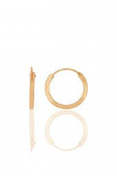 Gümüş rose  14 mm halka küpe - 1