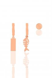 Gümüş rose kombin üçlü küpe seti thumbnail 1