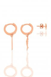 Gümüş rose kombin üçlü küpe seti thumbnail 2