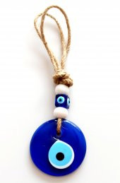 Klasik Mavi Cam Nazar Boncuğu 7 Santimetre Çapında Nazarlık Duvar Süsü thumbnail 1