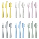 IKEA Kalas Çocuk Çatal Bıçak Seti 18 Parça Pastel Tonlar - 1