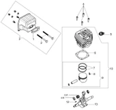 Emak 50312025R Piston 45.2mm - Oleo-Mac GSH56 thumbnail 2