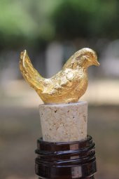 2 Adet Dekoratif Gold Güvercin Mantar Tıpa - 3