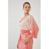 adL Pembe Asimetrik Elbise - 4