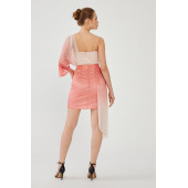 adL Pembe Asimetrik Elbise - 5