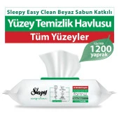 Sleepy Easy Clean Yüzey Temizlik Havlusu&Mendili 12X100 (1200 Yaprak) - 1