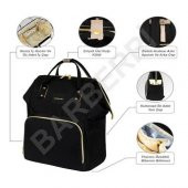 Çok Amaçlı Anne Bebek Bakım Sırt Çantası Klasik Siyah - 1