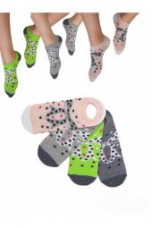 4 Çift Yazlık Kız Çocuk Babet Çorap 11-12 Yaş Bt-0572 - 1