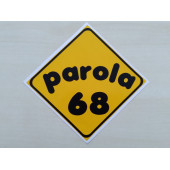PLAKA 68 STİCKER SARI 11x11cm AKSARAY PLAKA STİCKER, PAROLA 68 PLAKA ETİKETİ, 68 PLAKA ÇIKARTMASI - 1