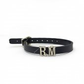 Siyah Rm Rap Monster Suni Deri 21 cm Ayarlanabilir Bileklik - 1