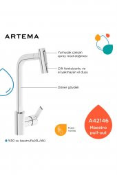 Artema Maestro A42146 Pull-Out Eviye Bataryası Krom - 2