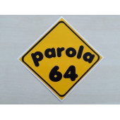 PLAKA 64 STİCKER SARI 11x11cm UŞAK PLAKA STİCKER, PAROLA 64 PLAKA ETİKETİ, 64 PLAKA ÇIKARTMASI - 1