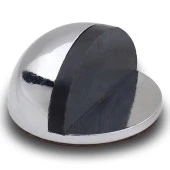 Yarımay Kapı Stoperi Tamponu Yapışkanlı Metal Kapı Stopu Durdurucu Tutucu Parlak Krom thumbnail 1