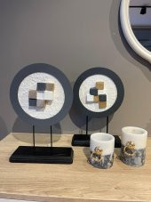 Crearthome Kaideli Gri Kabartmalı Dekoratif Obje 24x38 cm DK-5289 - 2