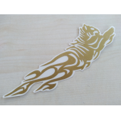 ALEVLİ KAPLAN STİCKER 2li Takım 15x4,5cm Gold Tiger KAPLAN AYNA STİCKER KAPLAN ETİKETİ, ÇIKARTMASI - 3