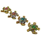 Kaplumbağa Magnet Dört Renk Kristal Taşlı Dörtlü Set thumbnail 2