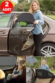 2 Adet Oto Yan Cam Perdesi Araba Arka Güneşlik Araç Anne Bebek Çocuk Perde Arka Koltuk Emzirme Örtü - 1
