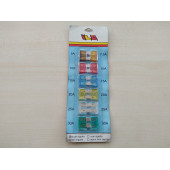 BIÇAK SİGORTA SETİ (12 ADET) 5, 10, 15, 20, 25, 30 AMPER ÇATAL SİGORTA ÜNİVERSAL - 1