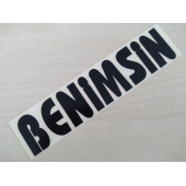 BENİMSİN STİCKER SİYAH 15x3,5cm, BENİMSİN YAZISI, BENİMSİN ETİKETİ, BENİMSİN ÇIKARTMASI - 1