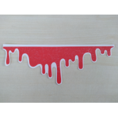 AKAN BOYA STİCKER Kırmızı 19,5x6,5cm - ÇAMUR STİCKER, AKAN BOYA ETİKETİ, AKAN BOYA ÇIKARTMASI - 1