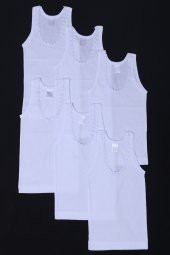 Kız Çocuk Beyaz Çiçekli 1-9 Yaş 6lı Atlet 11793 - 1