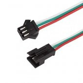 3 Pin Dişi-Erkek Jst Soket Seti 20cm Kablolu 24 Awg - 2.54 mm - 1