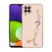 Vendas Samsung A12 Takı Serisi El Tutamaçlı Kamera Korumalı Fashion Taşlı Silikon Kılıf - 4