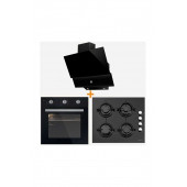 LUXELL KRİSTAL ANKASTRE CAM SET SİYAH - 1