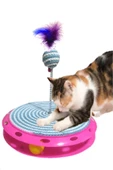 TEK katlı eğlenceli kedi oyuncağı ve tırmalama TURKUAZ - 1
