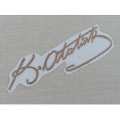 K. ATATÜRK STİCKER GOLD 7x2cm METALİK ATATÜRK İMZASI STİCKER, ATATÜRK ETİKETİ, ATATÜRK ÇIKARTMASI - 1