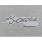 K. ATATÜRK STİCKER GOLD 7x2cm METALİK ATATÜRK İMZASI STİCKER, ATATÜRK ETİKETİ, ATATÜRK ÇIKARTMASI - 2