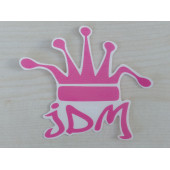 JDM KRAL TACI STİCKER PEMBE 11x9cm - King STİCKER, JDM KRAL TACI ETİKETİ, JDM TAÇ ÇIKARTMASI thumbnail 1