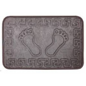 Kaymaz tabanlı Banyo paspasi ayak izli koyu gri 40 x 60 cm - 1